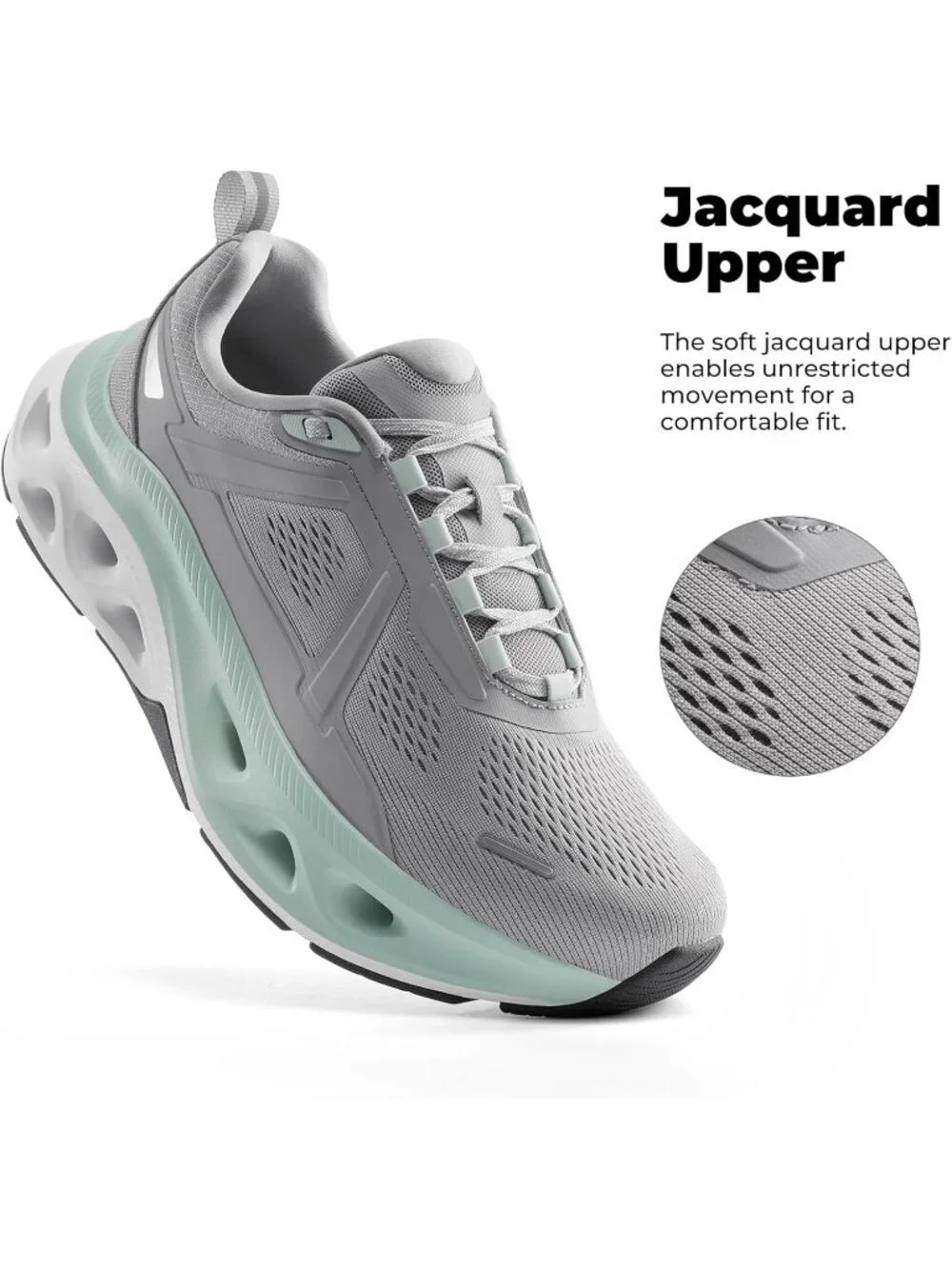 Men's Grey Comfortable Shoes MovePropel Athletic Breathable Tennis Sneakers